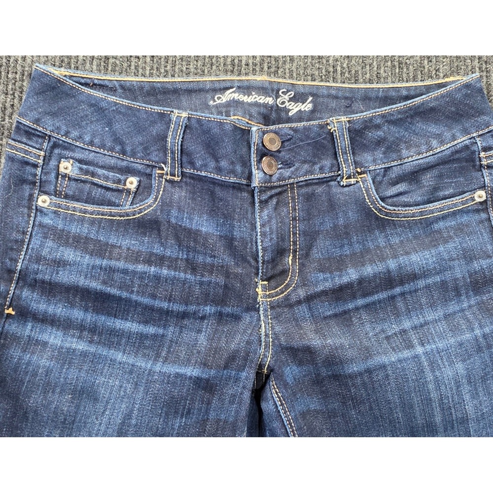 American Eagle Artist Jeans Womens 10 Blue Excellent Stretch Flare Dark Wash